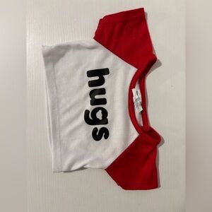 Build a Bear |Red and White 'Hugs' T-Shirt | OS